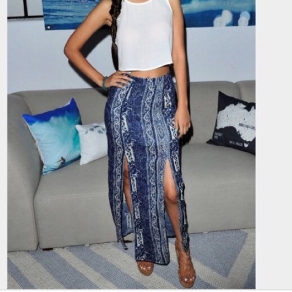 American Eagle Boho Double Slit Maxi Skirt Sz 6